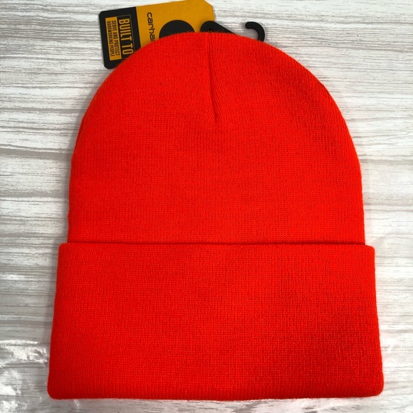Carhartt Knit Cuffed Beanie I Brite Orange - Picture 2 of 3